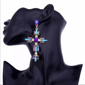 Rhinestone Cross Earrings